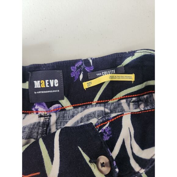 NWT Maeve The Colette Cropped Wide-Leg Linen Pants Sz 27 Tall Blue Floral #7E405 - Picture 6 of 11